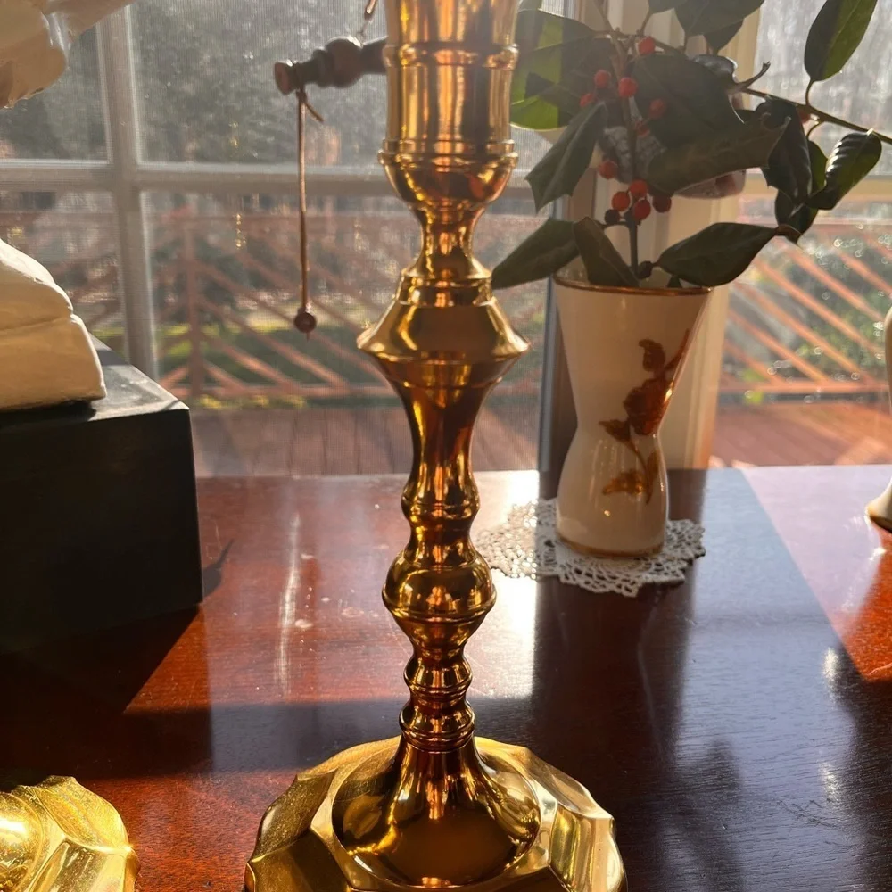 Vintage brass candle holders by Belk.